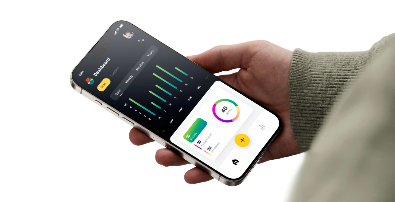 Confide Tracking Mobile UI Header: Wellness Monitoring.