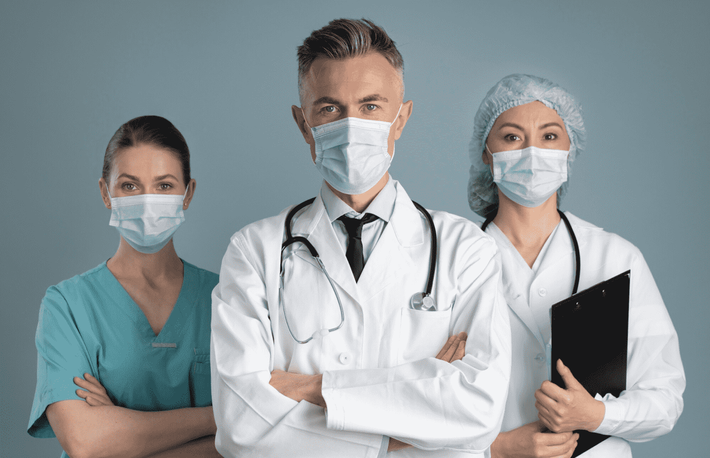 Doctors collaborating for Swishvo web app.